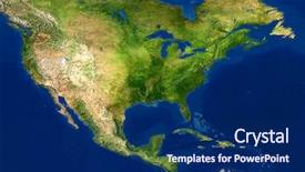  Presentation with north america - Amazing PPT theme having looking earth map north america backdrop and a navy blue colored foreground
