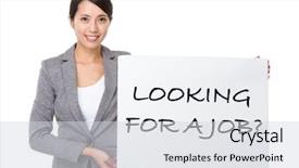  Presentation with job fair - Presentation design consisting of looking for a job background and a light gray colored foreground