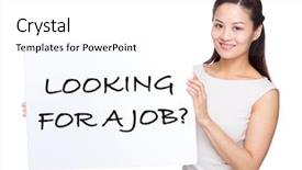  Presentation with job fair - PPT theme featuring looking for a job background and a white colored foreground