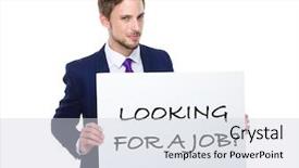  Presentation with job fair - Presentation theme with looking for a job background and a lemonade colored foreground