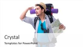  Presentation with lost - Audience pleasing PPT theme consisting of looking for direction with map backdrop and a  colored foreground