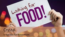  Presentation with light golden lights - Slides consisting of human neglect - looking for food placard background and a coral colored foreground