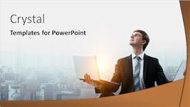  Presentation with inspiration - PPT theme featuring looking-for-idea-businessman-inspiration background and a white colored foreground