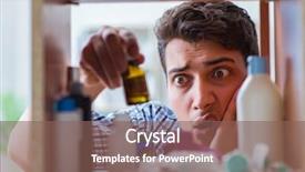  Presentation with medicines - Theme having looking for medicines at farmacy background and a  colored foreground