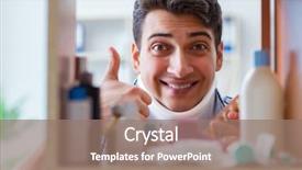  Presentation with medicines - Beautiful PPT theme featuring looking for medicines at farmacy backdrop and a coral colored foreground