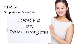  Presentation with part time job - Colorful PPT theme enhanced with looking for part-time backdrop and a white colored foreground