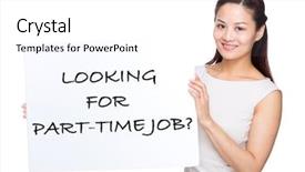  Presentation with part time job - Slide set with looking for part-time background and a white colored foreground