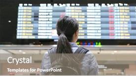  Presentation with traveler - Colorful presentation design enhanced with looking for the flight number backdrop and a gray colored foreground