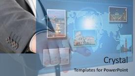  Presentation with information - Slides enhanced with looking for tourism information using background and a light blue colored foreground