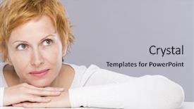  Presentation with evaluation of 5 years old boy - PPT layouts enhanced with looking forward - nice forty years old woman background and a light gray colored foreground