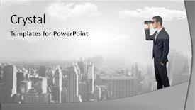  Presentation with forward - Beautiful slides featuring looking forward to a city backdrop and a  colored foreground