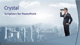  Presentation with reflection looking back to go forward - Amazing slide set having looking forward to a city backdrop and a sky blue colored foreground