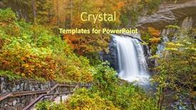  Presentation with sunlight on falls - Colorful presentation theme enhanced with looking-glass-falls-in-pisgah backdrop and a tawny brown colored foreground