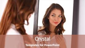  Presentation with mirror reflection - Beautiful slide set featuring looking herself reflection in mirror backdrop and a coral colored foreground
