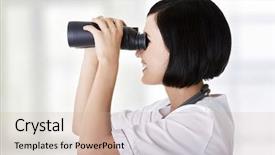  Presentation with nurse care - Slide set consisting of looking in the futere background and a soft green colored foreground