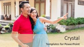  Presentation with cheerful - Slides featuring looking in the same direction background and a lemonade colored foreground