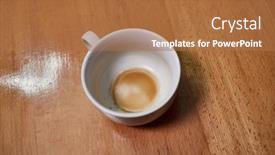  Presentation with coffee cup - Amazing presentation design having looking-inside-an-empty-coffee backdrop and a coral colored foreground