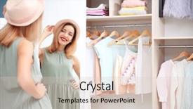  Presentation with mirror - Amazing PPT theme having looking into mirror near wardrobe backdrop and a lemonade colored foreground