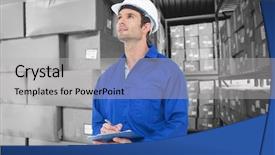  Presentation with writing notes - Presentation design consisting of looking job - supervisor writing notes on clip background and a light gray colored foreground