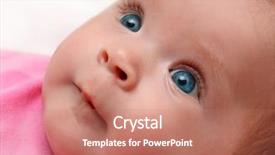  Presentation with baby girl - Colorful theme enhanced with looking newborn baby girl close-up portrait backdrop and a coral colored foreground