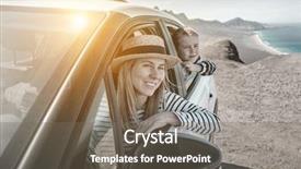  Presentation with happiness - Audience pleasing presentation design consisting of looking on beautiful ocean coastline backdrop and a gray colored foreground