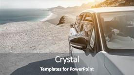  Presentation with happiness - Cool new presentation with looking on beautiful ocean coastline backdrop and a gray colored foreground