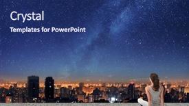  Presentation with starry night - Amazing PPT theme having looking on the night backdrop and a navy blue colored foreground