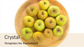  Presentation with genetically - Colorful slides enhanced with looking organic apples with unconventional backdrop and a yellow colored foreground