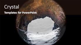  Presentation with erosion - Cool new slide deck with looking-out-of-a-sea backdrop and a wine colored foreground