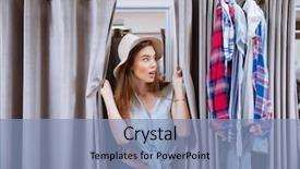  Presentation with washing clothes quotes - Cool new slide set with looking out of dressing room backdrop and a light blue colored foreground