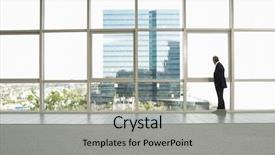  Presentation with window frame - Colorful slides enhanced with looking out of office window backdrop and a light gray colored foreground