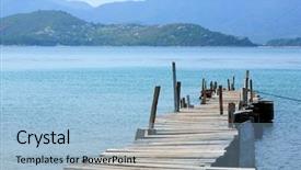  Presentation with pier at sunset - Presentation with looking over a pier background and a light blue colored foreground