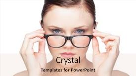  Presentation with person looking out in nature - Theme having looking over her classy glasses background and a lemonade colored foreground