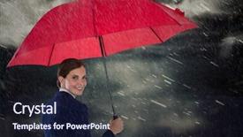  Presentation with shoulder - Slide set enhanced with looking over shoulder with umbrella background and a wine colored foreground