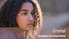 Presentation with african american teenager girl - Amazing theme having looking sad depressed or thoughtful backdrop and a coral colored foreground