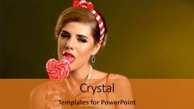  Presentation with step - Colorful presentation theme enhanced with looking seductively woman takes first backdrop and a gold colored foreground