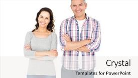  Presentation with business intelligence white robotic arm - Presentation design having looking the camera on white background and a white colored foreground