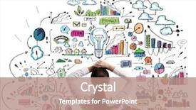  Presentation with marketing strategy - Cool new slide deck with looking thoughtfully at business strategy backdrop and a coral colored foreground