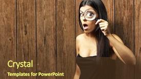  Presentation with looking glass - Slide deck featuring looking through a magnifying glass background and a  colored foreground