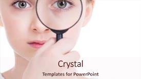  Presentation with looking glass - Colorful slide set enhanced with looking through a magnifying glass backdrop and a sky blue colored foreground