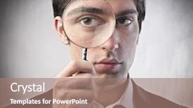  Presentation with looking glass - Beautiful theme featuring looking through a magnifying glass backdrop and a coral colored foreground