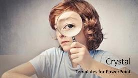  Presentation with child drinking water from glass - Colorful theme enhanced with looking through a magnifying glass backdrop and a coral colored foreground