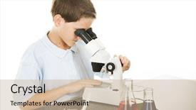  Presentation with high school testing multicultural - Presentation theme consisting of looking through a microscope white background and a soft green colored foreground