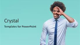  Presentation with afro - Presentation theme having looking through fingers with happy background and a arctic colored foreground