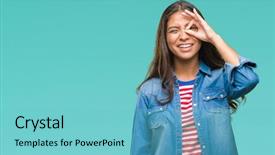  Presentation with beautiful midnight sun over - Colorful presentation theme enhanced with looking through fingers with happy backdrop and a light blue colored foreground