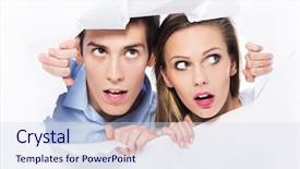  Presentation with paper - Presentation theme enhanced with looking through paper hole background and a sky blue colored foreground