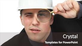  Presentation with architecture glass - Theme featuring looking through the magnifying glass background and a dark gray colored foreground