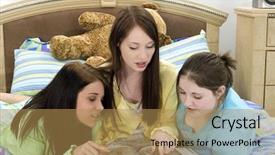  Presentation with teen girls - Theme consisting of looking through the school yearbook background and a  colored foreground