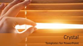  Presentation with sun - Colorful slide deck enhanced with looking through window blinds sun backdrop and a gold colored foreground