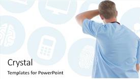  Presentation with windows - Theme featuring looking through windows against multiple background and a cool aqua colored foreground